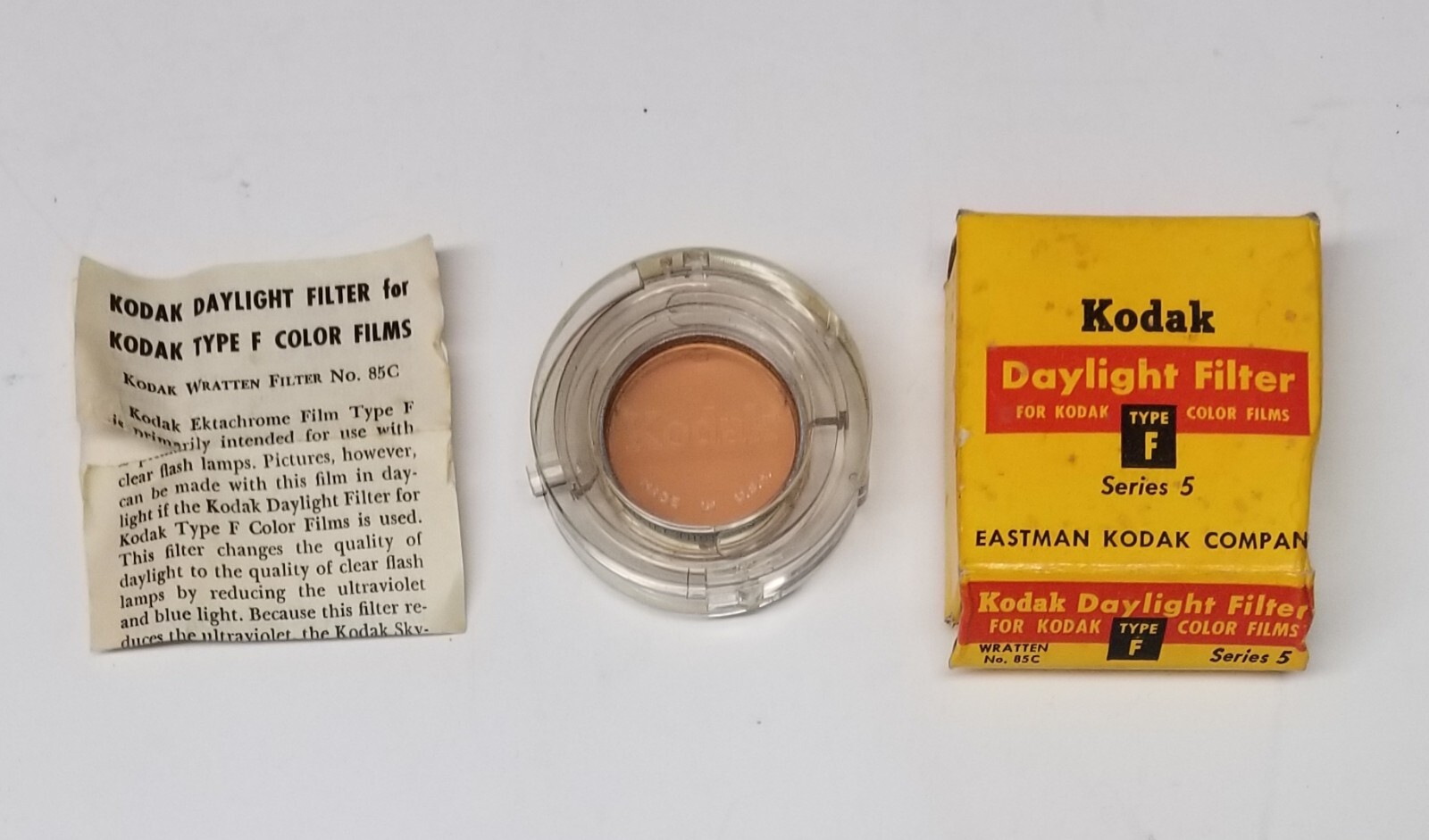 🔴 Kodak Daylight Filter Color Film Type F Series 5 85C Case Box Instructions 📸