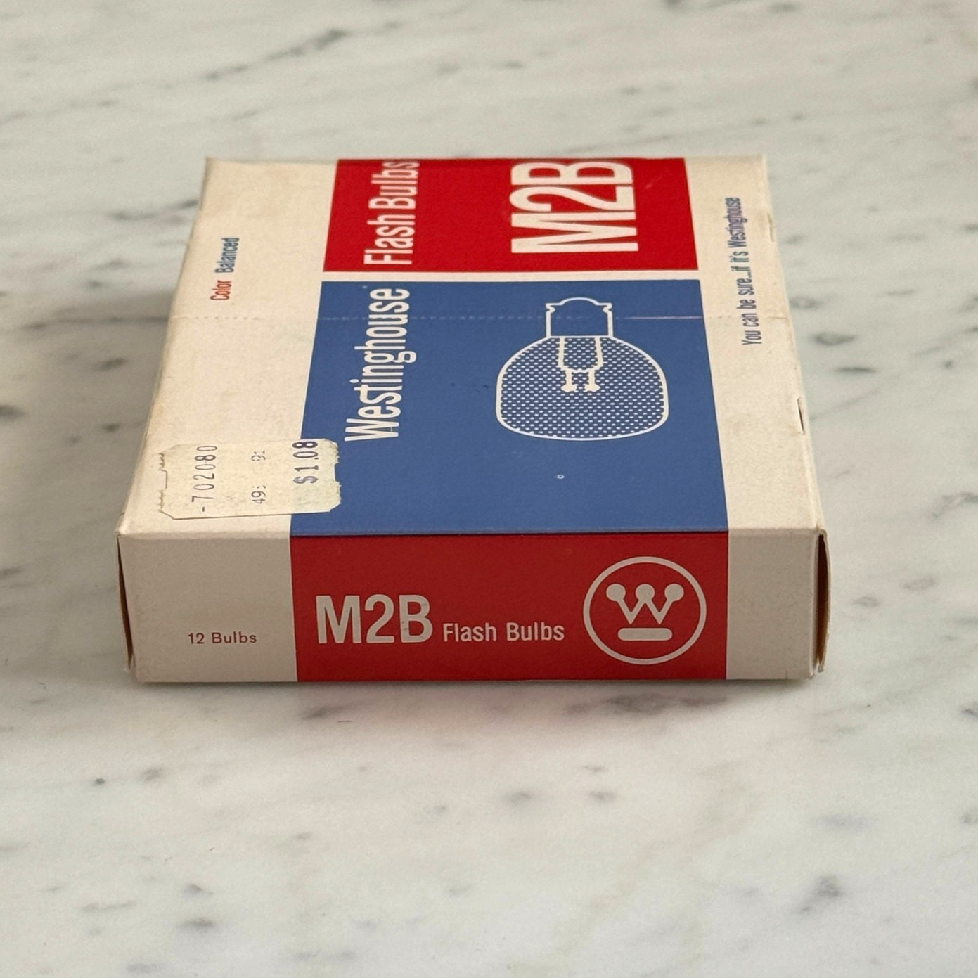 Westinghouse M2B Blue Coated Flash Bulbs (12) w/ Original, Vintage Box NOS