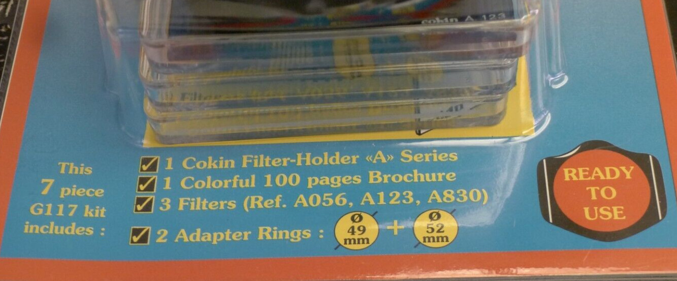 Cokin G117A Creative Filter Kit 49mm & 52mm A056 A123 A830 -NEW / SEALED