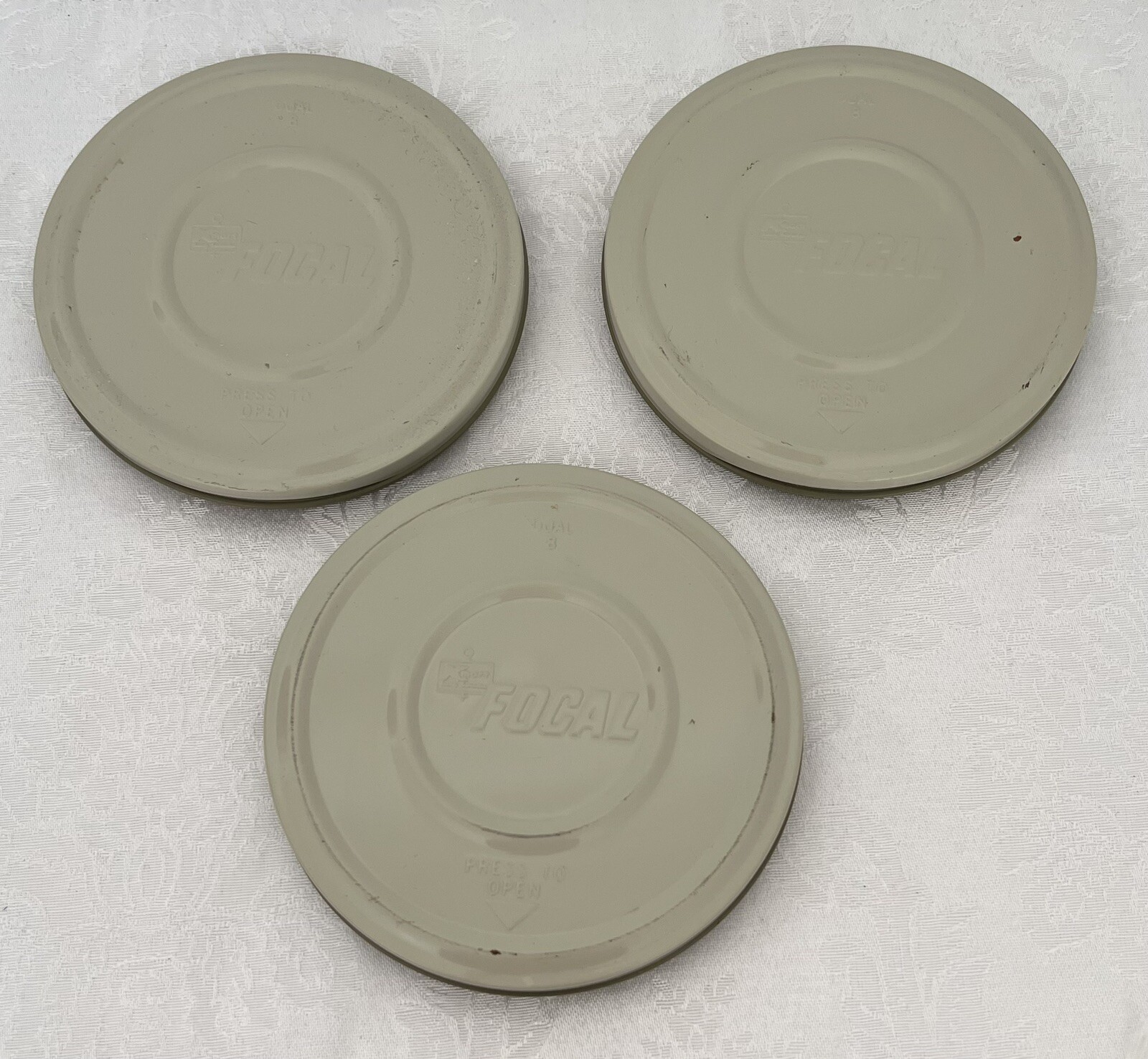 Vintage 1960s Lot of 3 Kmart Focal / Harwood 8mm 200’ Film Canisters & 5” Reels