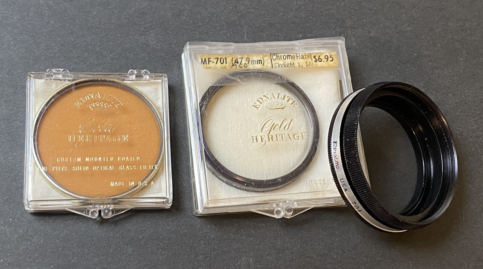 Vintage Camera Filter Lot EdnaLite Chrome Haze Kodak Series 5 Skylite Daylight