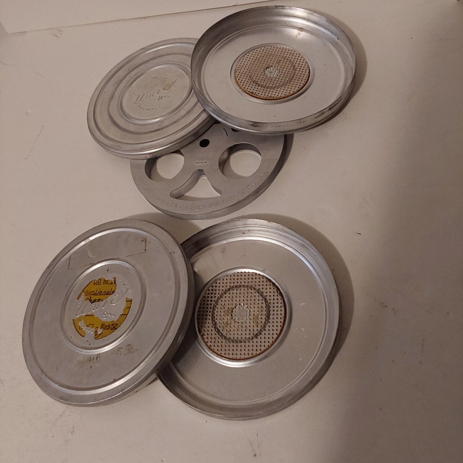 Vintage Compco Metal Film Reel Storage Box 12 Slot Storage 5 Reels/Cans Included