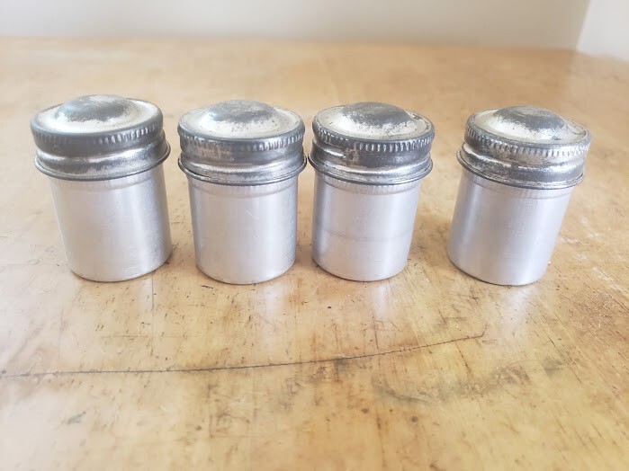 vintage metal film canisters lot of 4 (set 3)