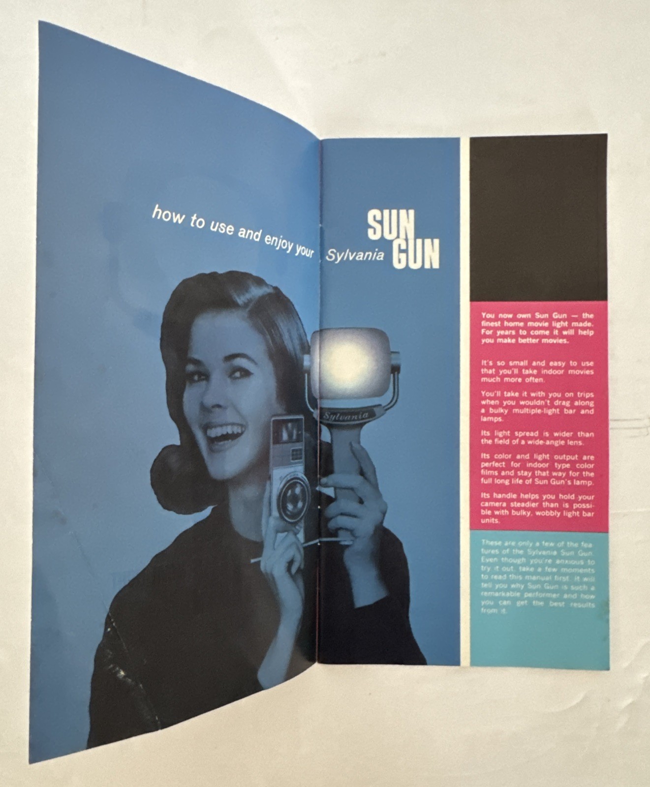 Sylvania SG-1 Sun Gun Movie Light in Original Box Tested Works Vintage 1970’s