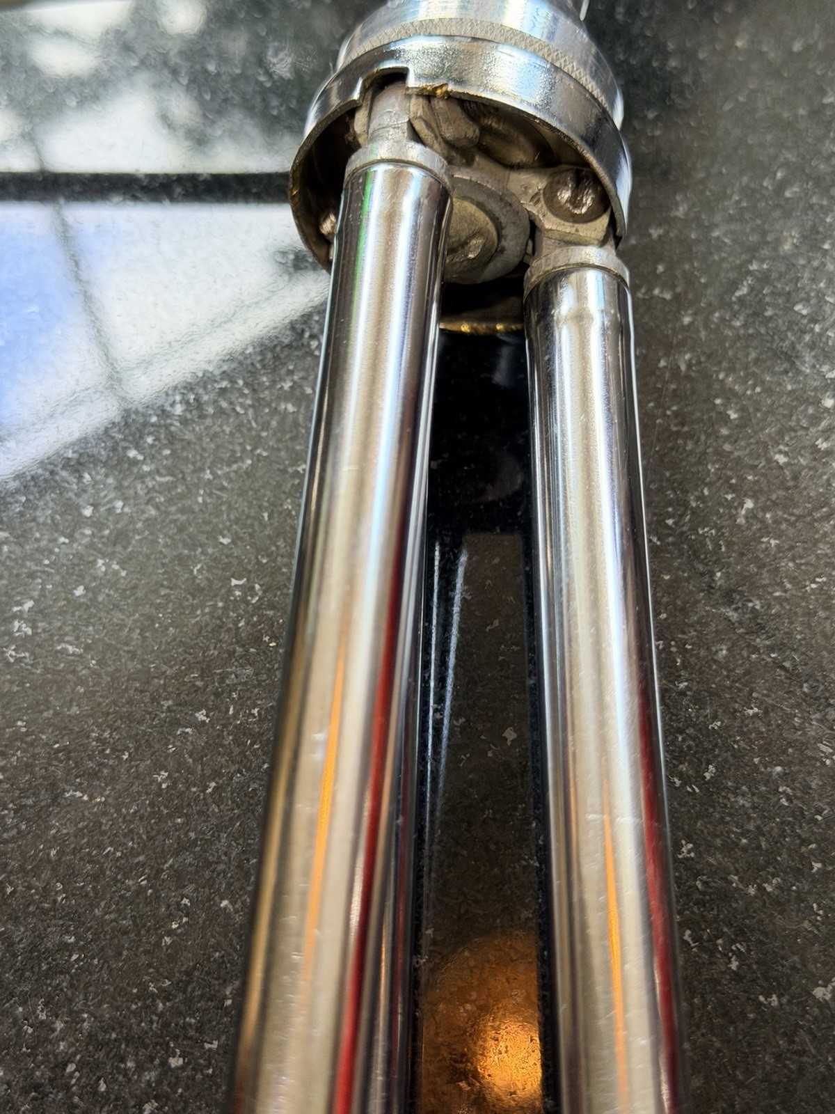 Vintage Antique Camera Tripod Chrome W/Brass 48” Extending Legs, Needs Tighten