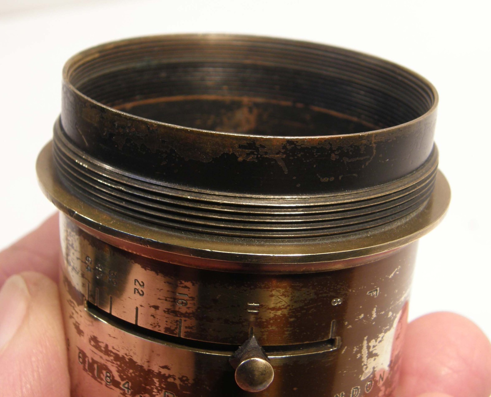 VINTAGE BRASS MOUNT ONLY 12in/1:8 ROSS LONDON No 6118 4 HOMOCENTRIC LENS AS-IS