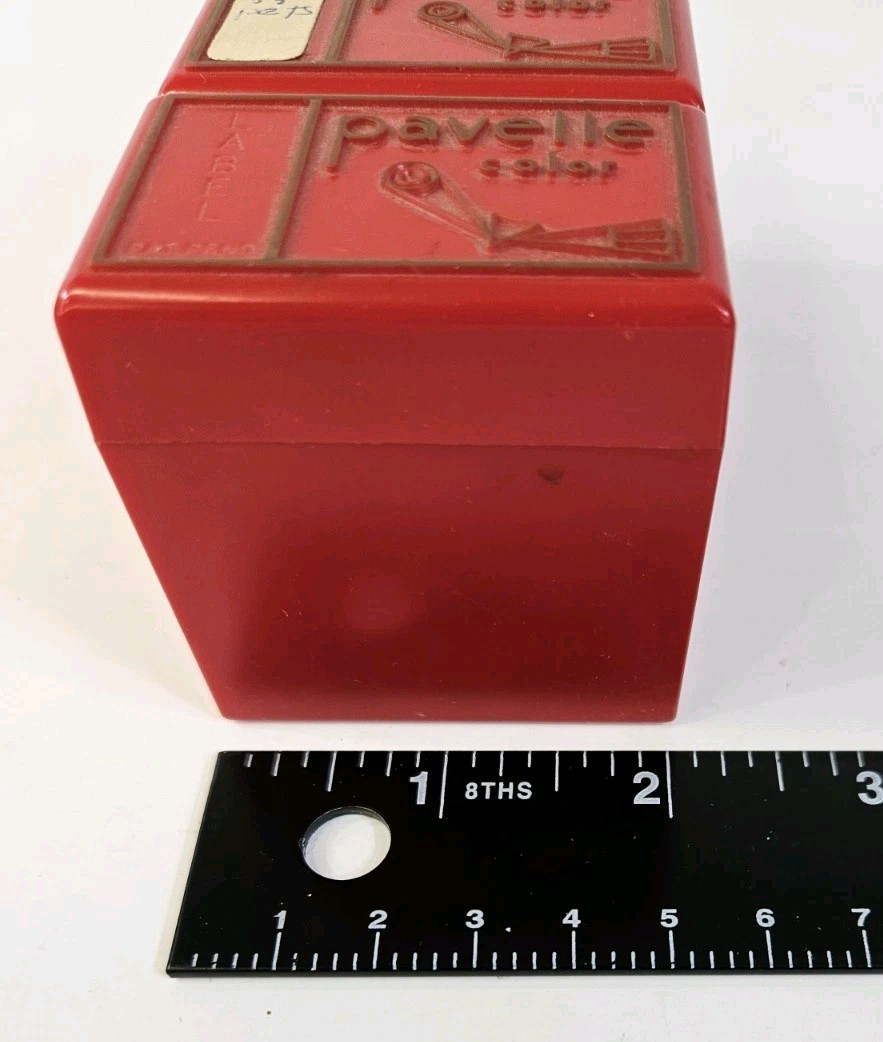 Vintage Pavelle Color Red Plastic Film Slide Box Lot & Lid of 3 Containers