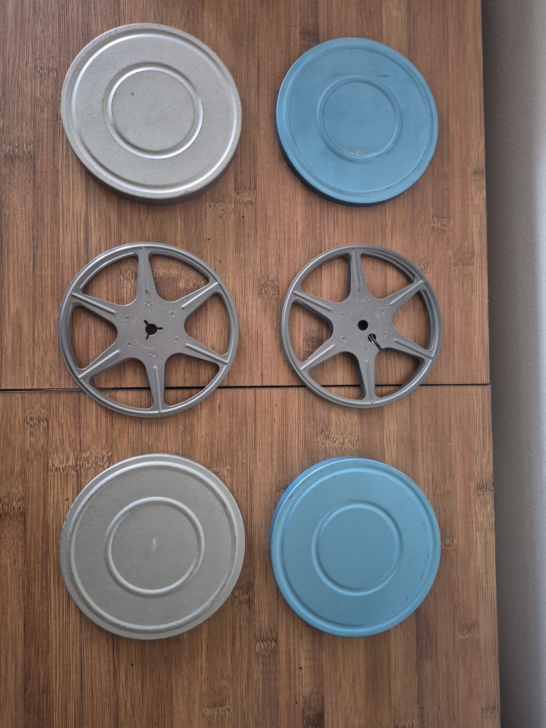 Vintage One 8mm 200 Ft 5 Inches Metal Movie Reels with Metal Case