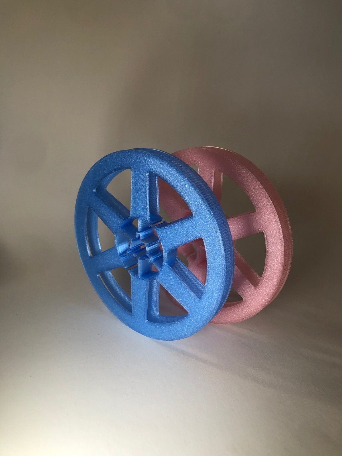 SUPER 8 200 ft. 5″ Beautiful Translucent Blue/Pink Movie Film Reels – 2-pack