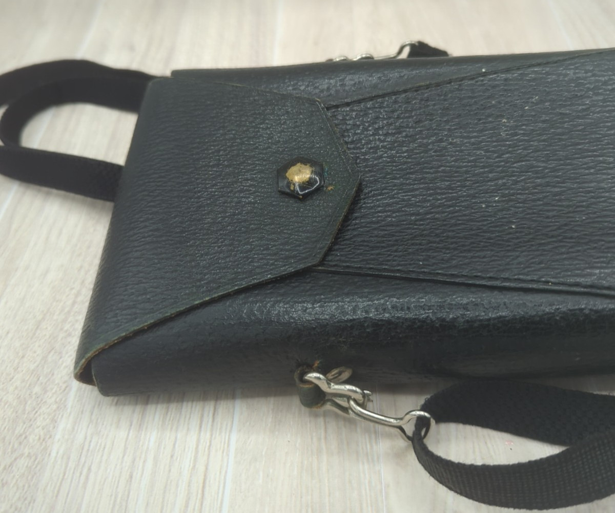 Antique Kodak Camera Bag Black Leather 7″ Long