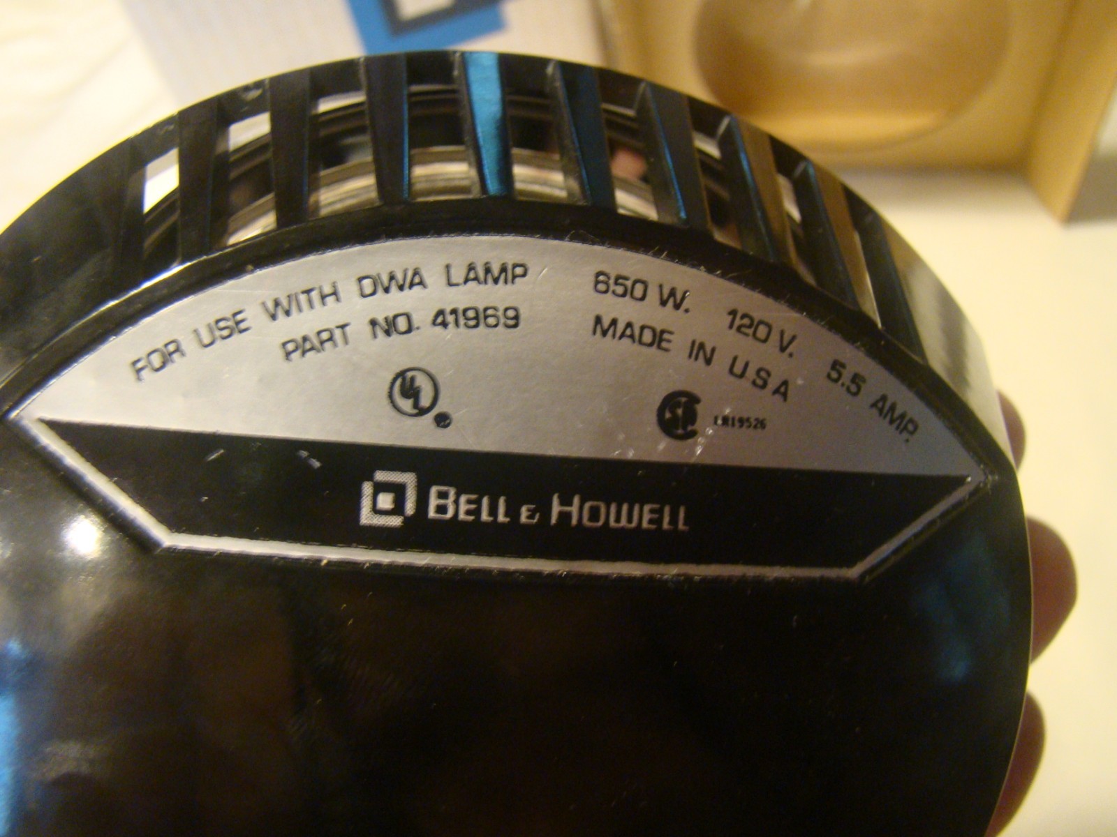 Vtg Bell & Howell Super 8 Camera Light Attachment 650W Part #41969 in Box WORKS