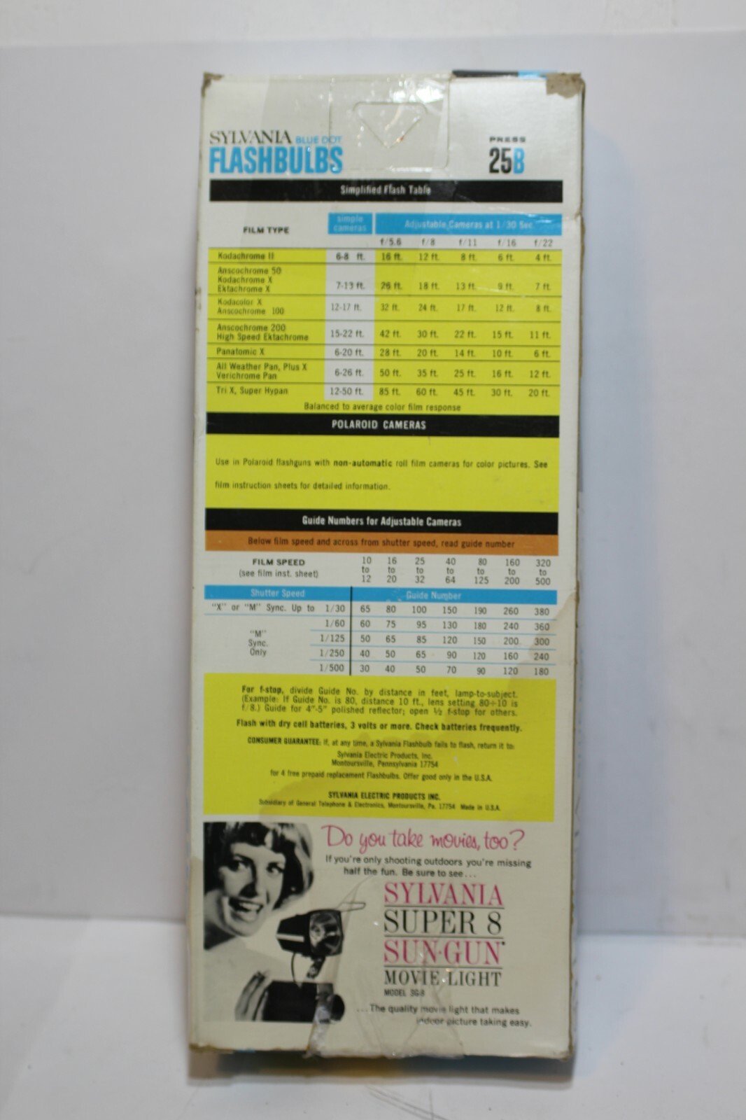 Sylvania Press 25B Blue Dot Flashbulbs Pack of 11 in original box Please read