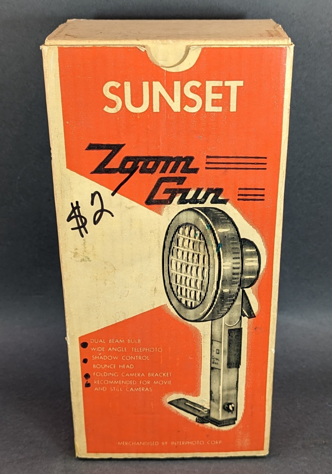 Sunset Zoom Gun UL-E20481 Vintage Camera Light w/ Original Box **WORKING**