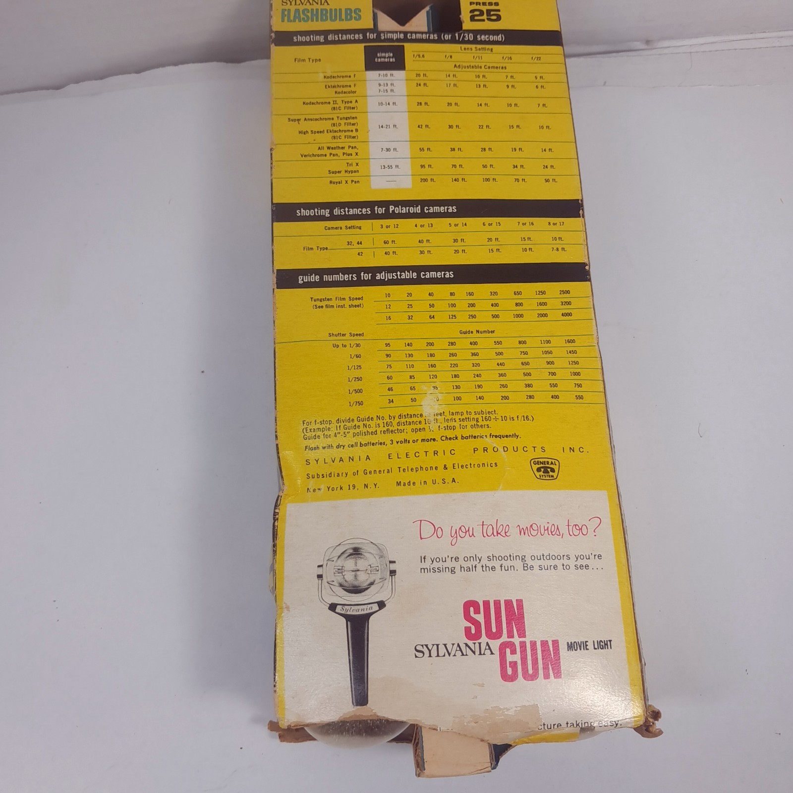 Vintage Sylvania Flashbulbs Blue Dot Press 25 P25 clear camera box set 12