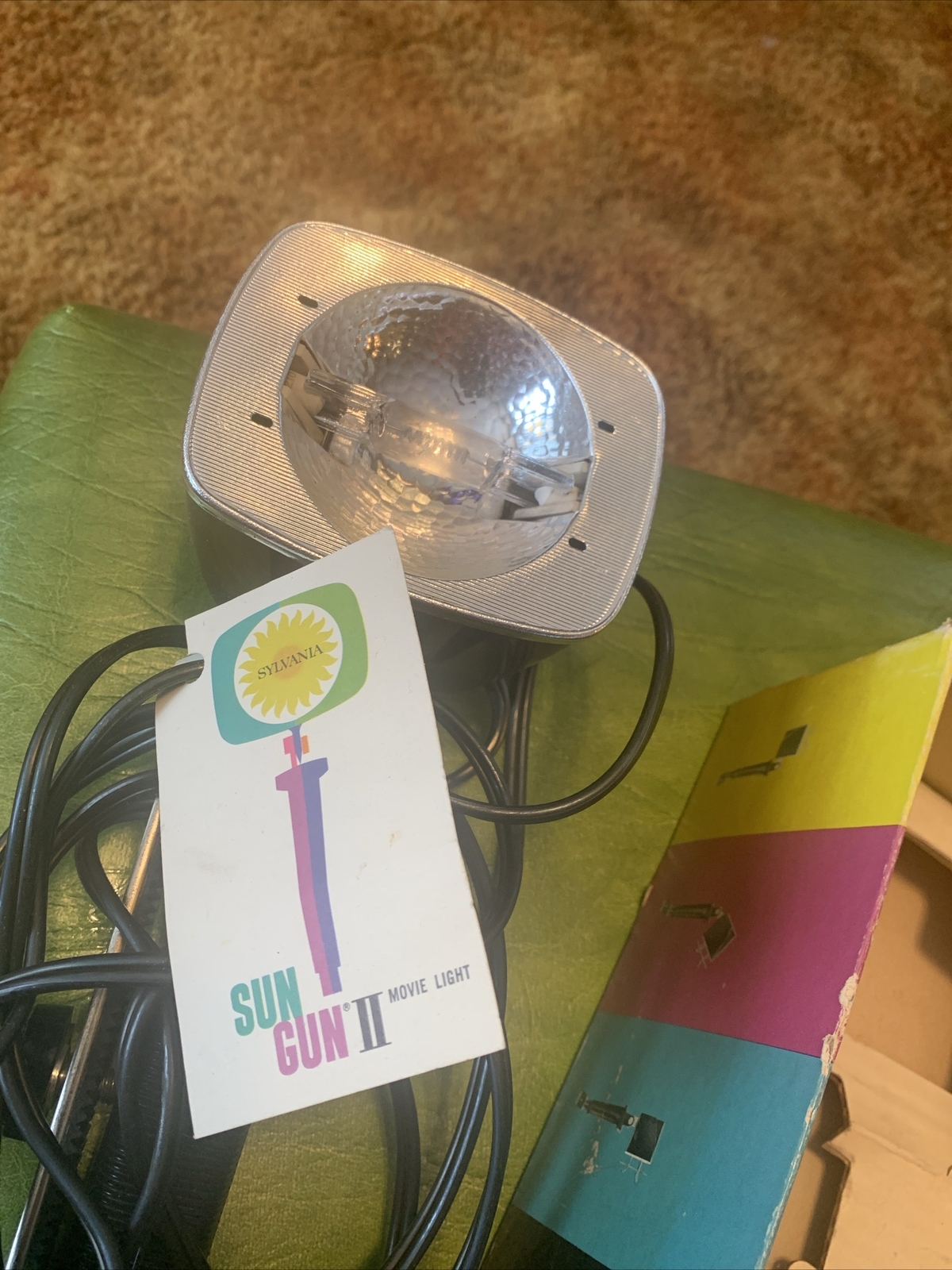 VTG Sylvania Sun Gun II Movie Light Model SG-55 W/ Original Box Tested Working