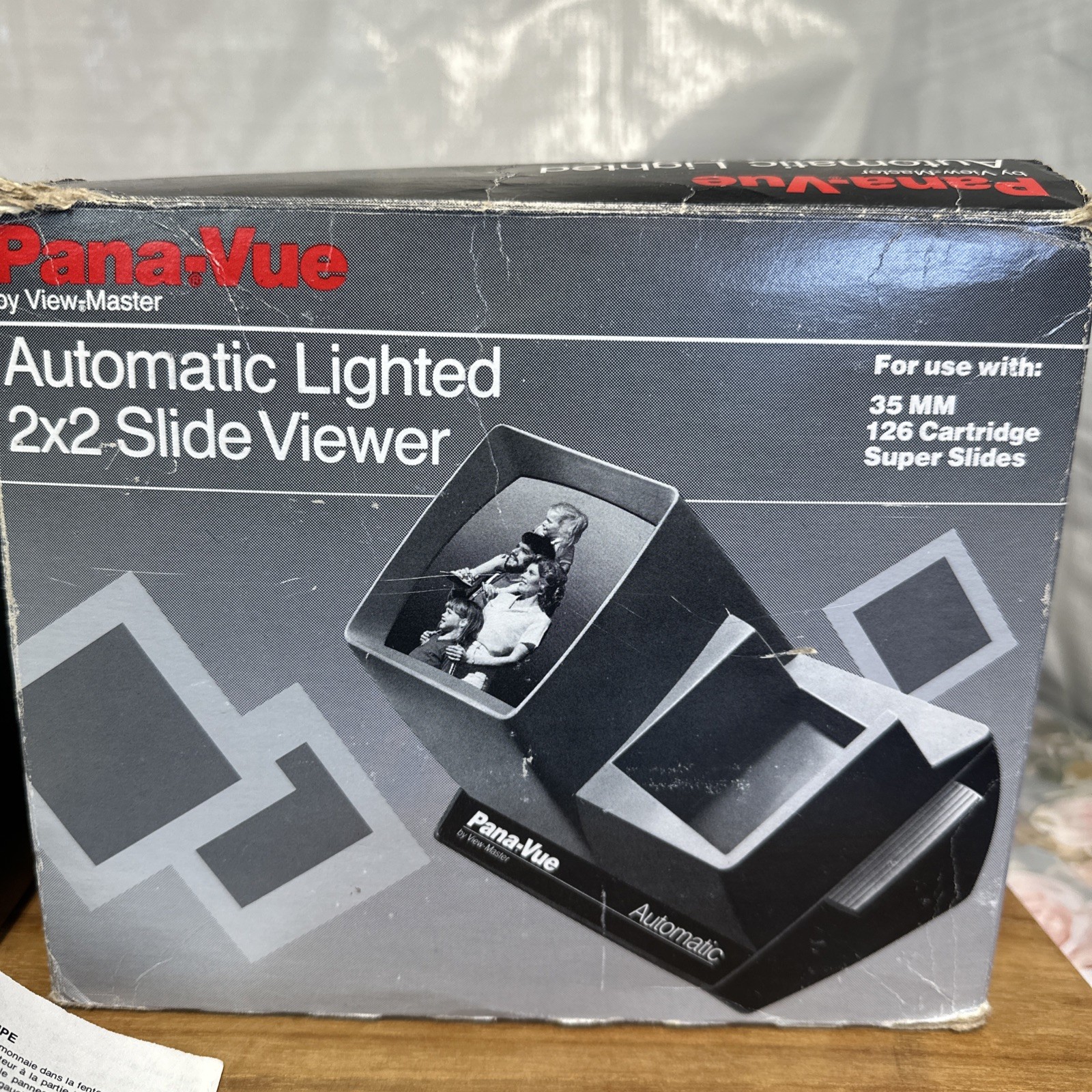 vtg Pana-Vue Automatic Lighted 2×2 Slide Viewer Original Packaging