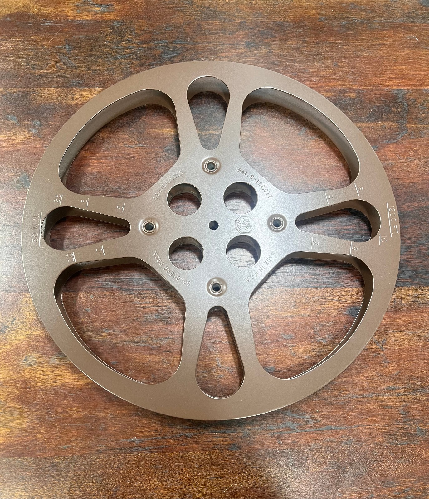 Goldberg Brothers 12″ 16mm 1200′ Brown Steel Reel Rd/Sq Core New In Box