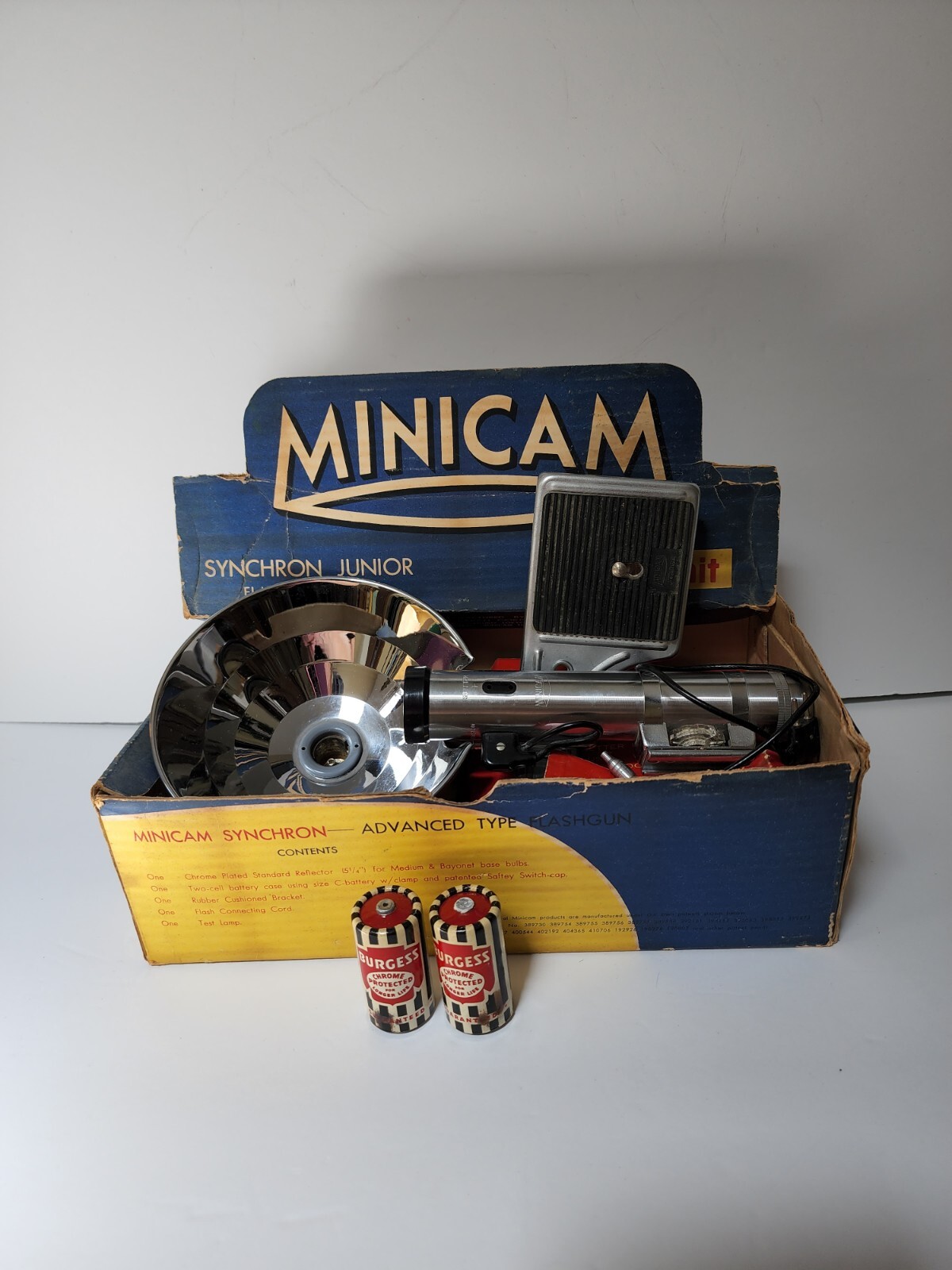 Vintage MINICAM SYNCHRON Flash Equipment with Original Box from 1950s Japan