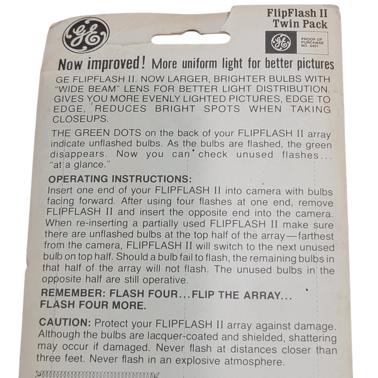 Vintage GE Flip Flash II Camera Bulbs 16 Pack NOS General Electric Flashbar