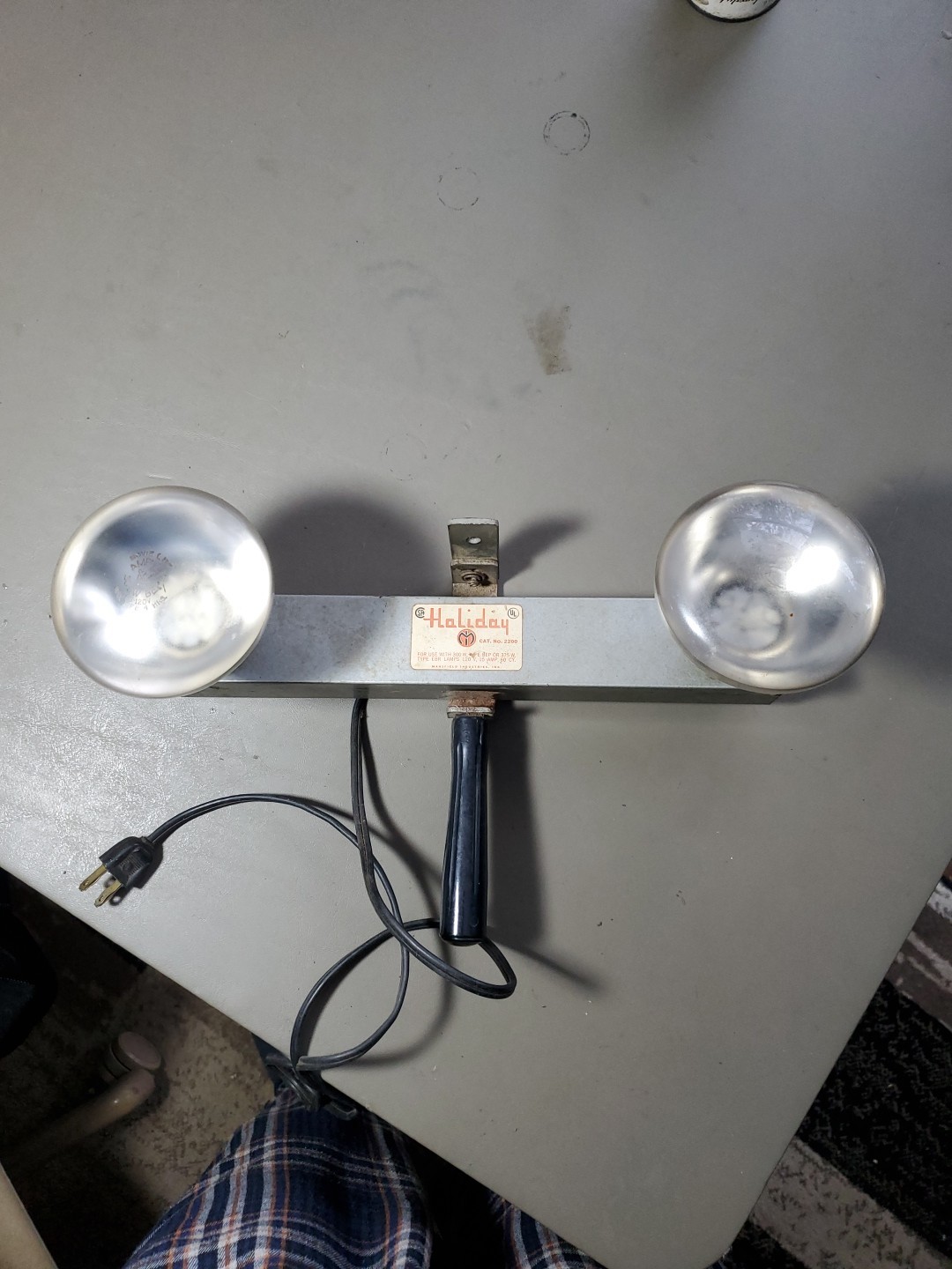 1960s HOLIDAY Electric Camera Movie Filming 2 Bulb Light Bar. Super bright