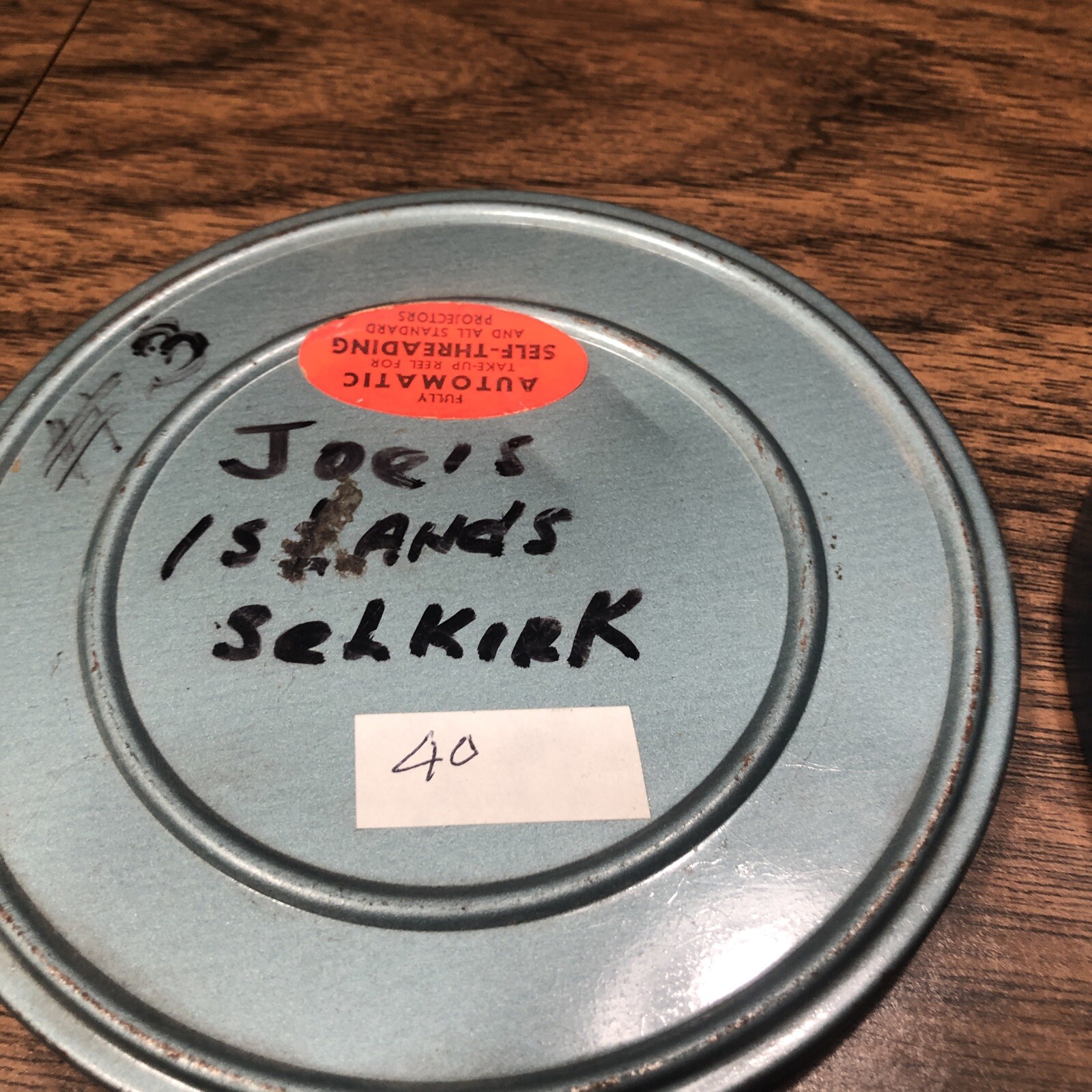 Lot of 2 Blue 8mm Film 5” 200’ Metal Reels & Cans Reelane Thread-o-matic USA