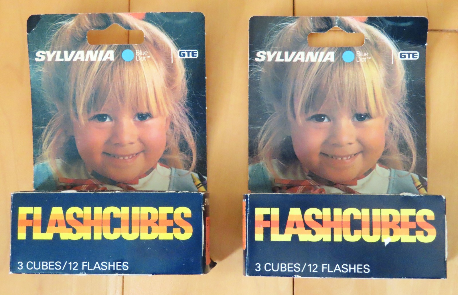 2 Boxes of 3 VTG Sylvania Blue Dot Flash Cubes (Total of 6)