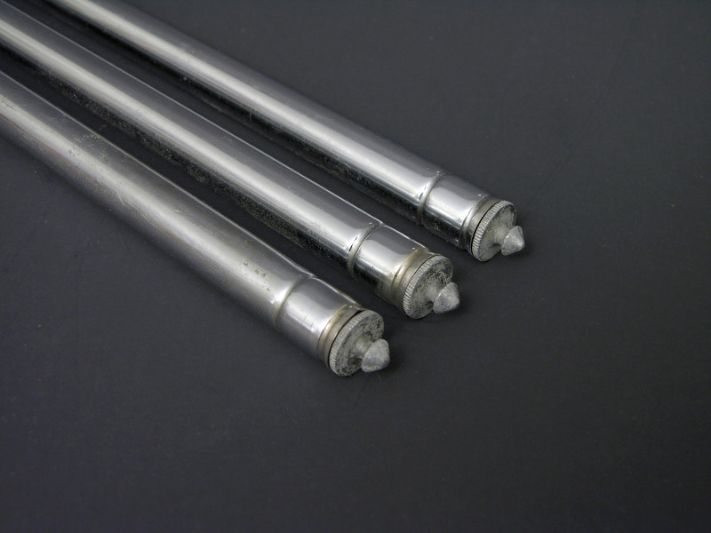 Vintage Telescoping Collapsing Chrome & Brass Mini Tripod 14 1/2 to 48 1/2″