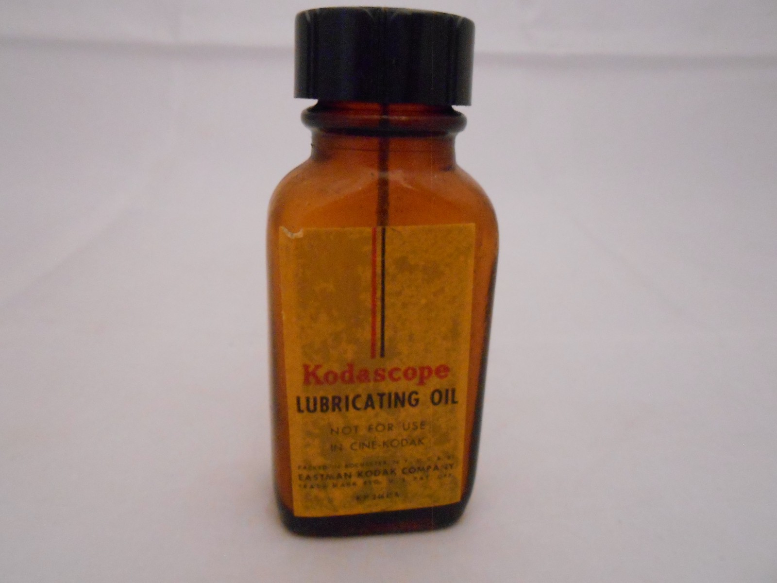 Vintage Kodascope Lubricating Oil, Empty Jar, Film/Movies, Photography