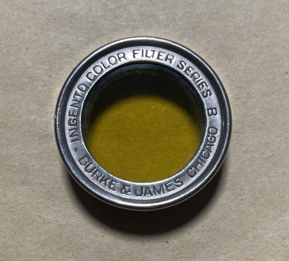 Vintage Burke & James Ingento Color Filter Series B Yellow With Original Case
