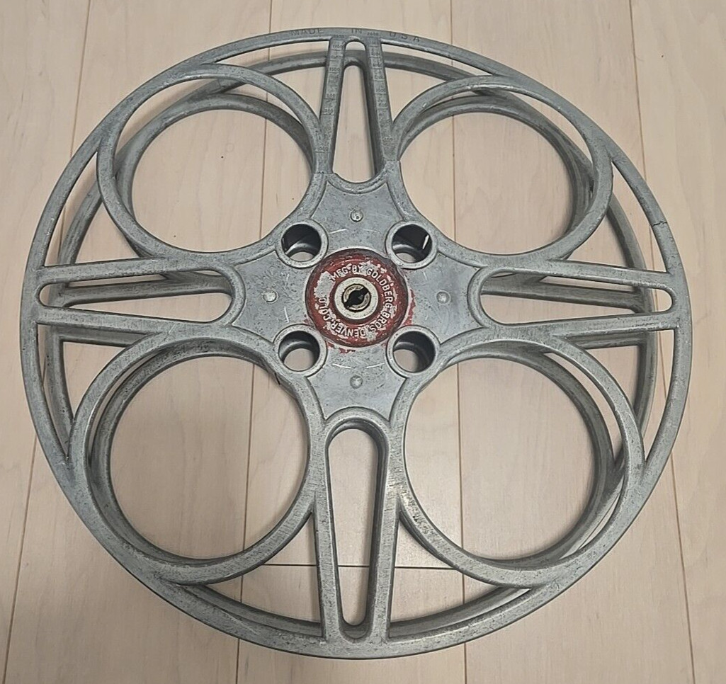 Vintage Goldberg Brothers 15″ 35MM 2000 Feet Aluminum 6 Hole Movie Film Reel