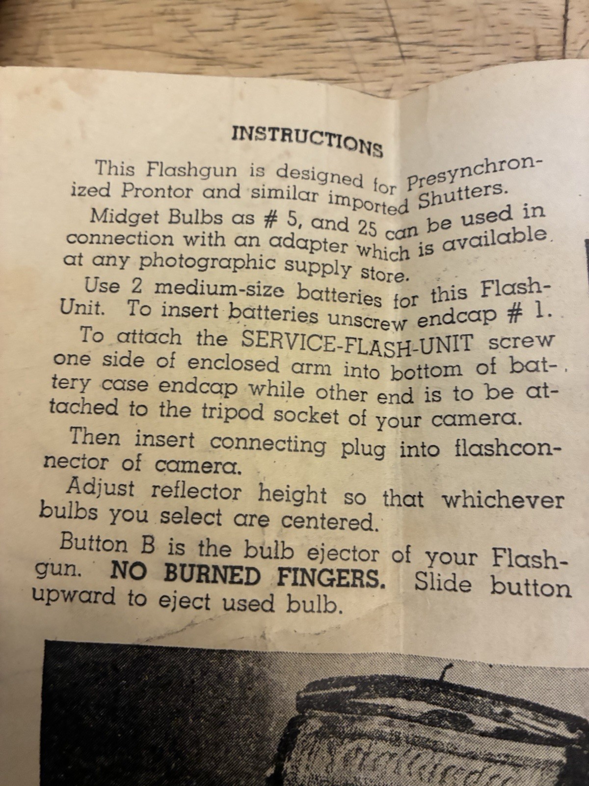 Vintage Camera Flash Service Brand USA Box Shutter Bulb & Instructions