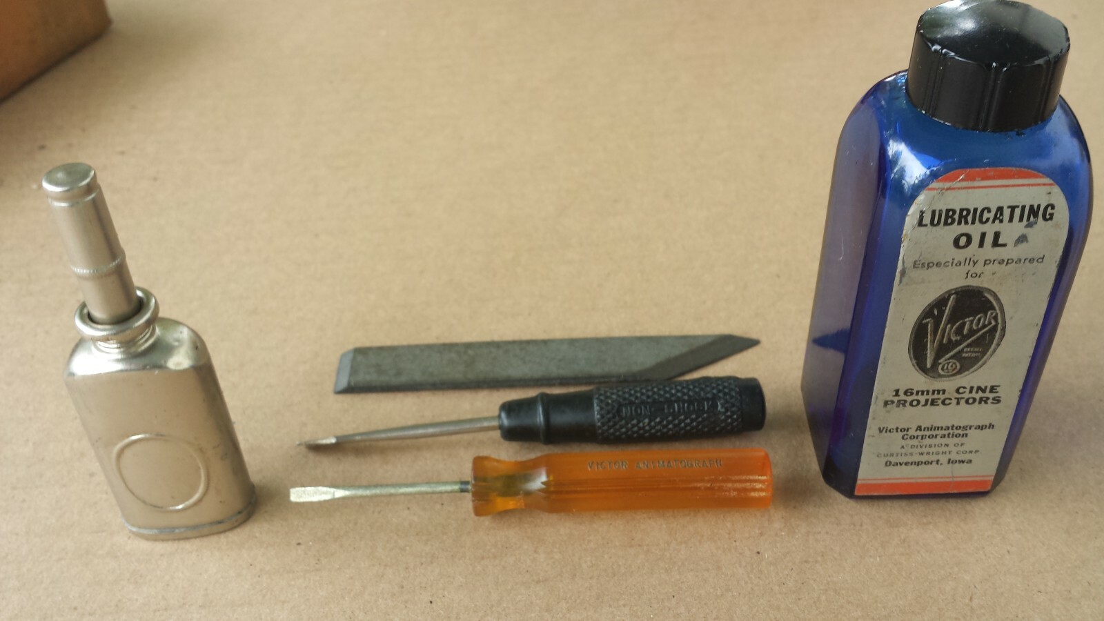 Victor Animatograph Corporation Lubricating Oil Non-Shock Screwdriver Oil Can
