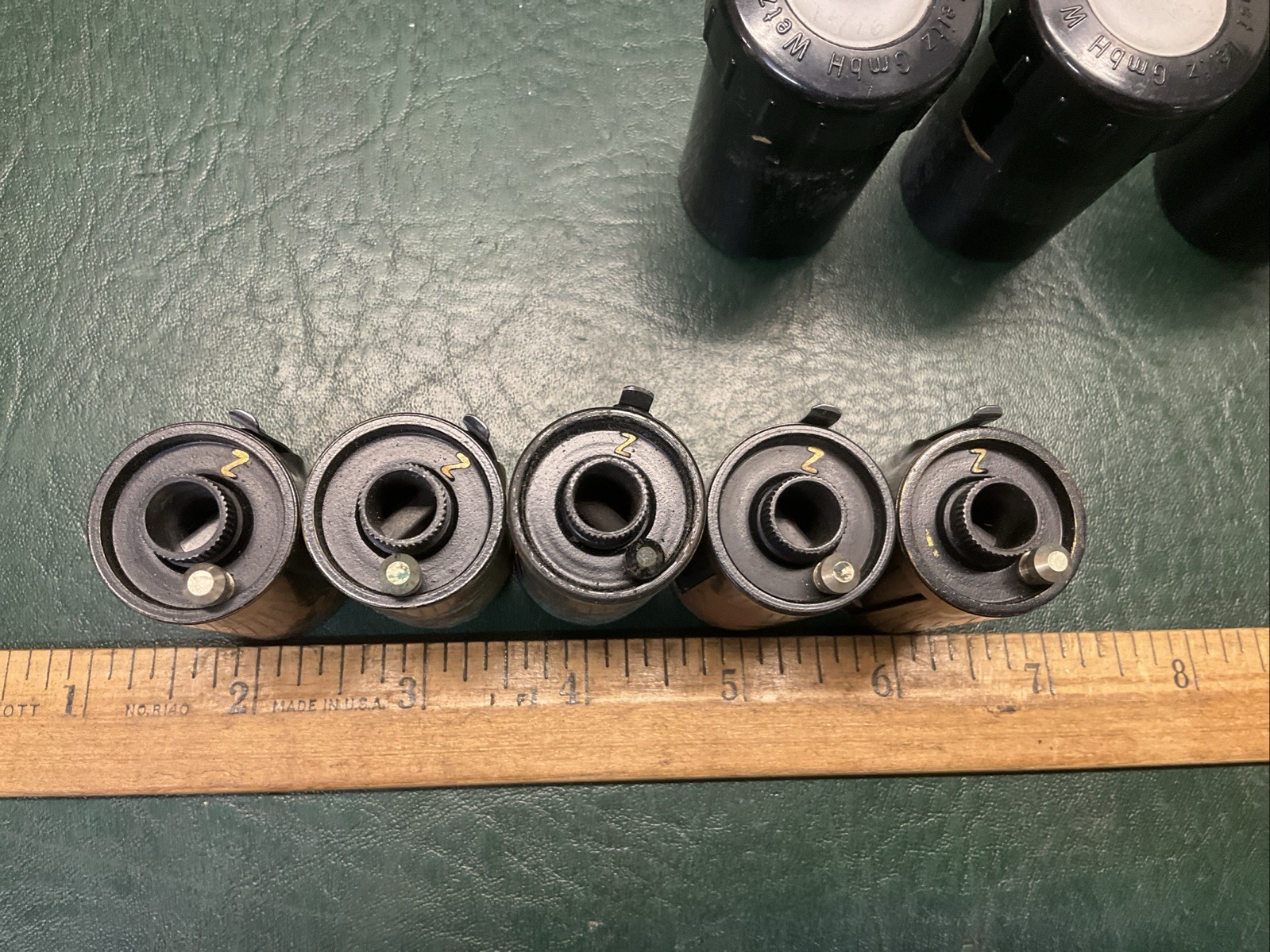 5 Ernst Leitz GmbH Wetzlar 35mm Reloadable Film Canisters w/ 3 Cases