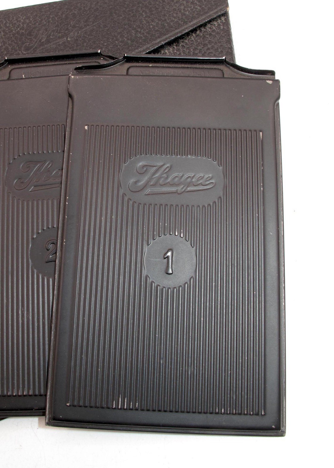 *VINTAGE* 3-IHAGEE 6x9cm METAL SHEET FILM HOLDERS & CASE-GREAT CONDITION