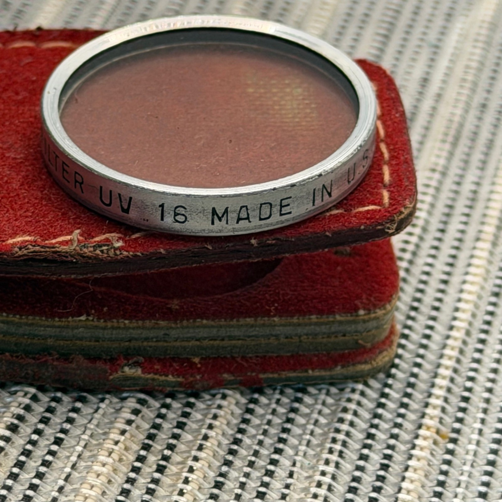 Vintage Ansco Leather Camera Case and Filter Wallet with UV 16 Kodak Filters