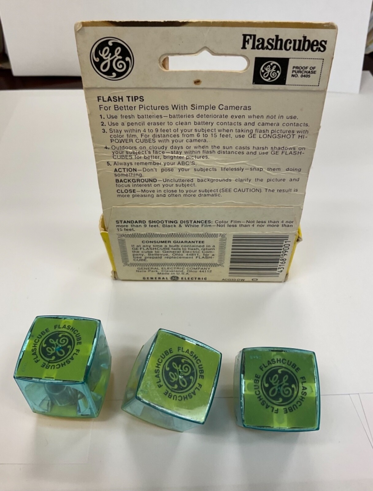 Vintage GE Flash Cubes 3 cubes 12 flashes for Standard Flash Cube Cameras – Read