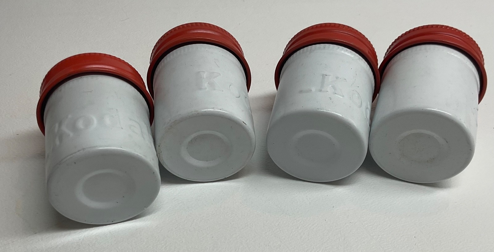 VTG Lot of 4 Kodak 35mm Film Roll Embossed Container Metal Tin Can Canister