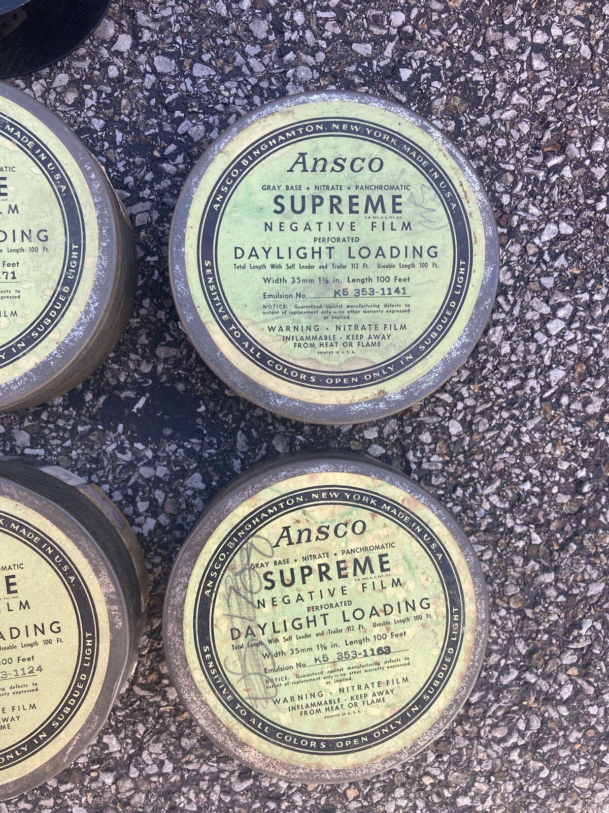 Vintage Agfa Ansco 4″ Tin Negative Film Canister 35mm 100FT with Reel Lot of 16