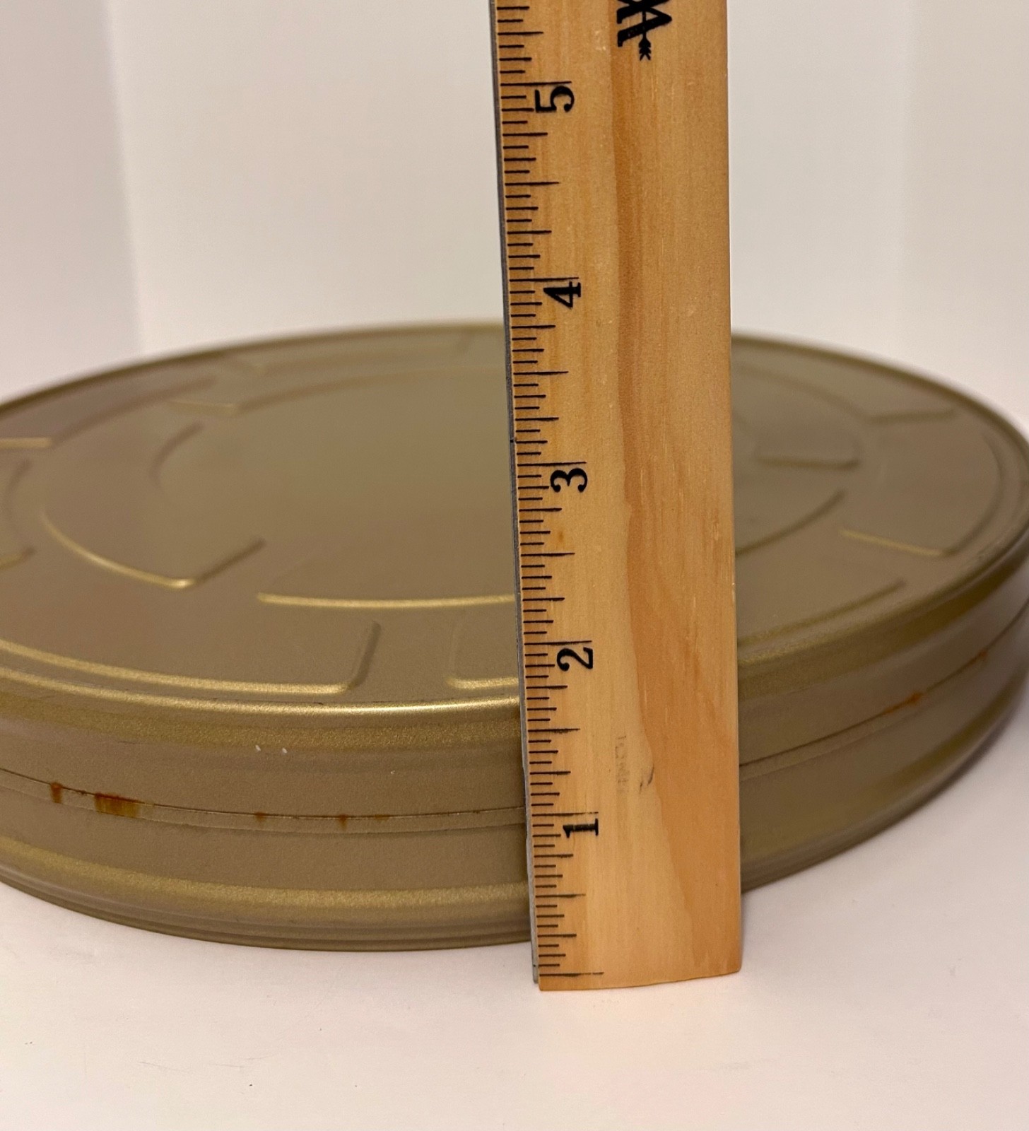 16mm/35mm Empty Metal Movie Film Reel Canisters 3pc Lot Golden Brown