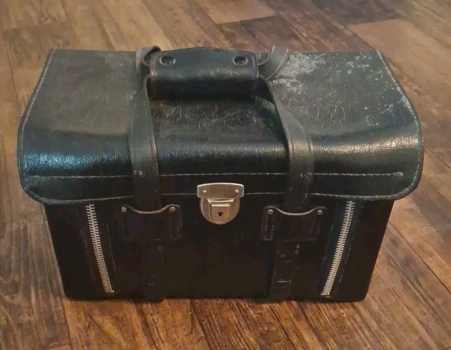 Vintage Coast Photographers Camera Bag Top Grain Cowhide Black Leather USA Made