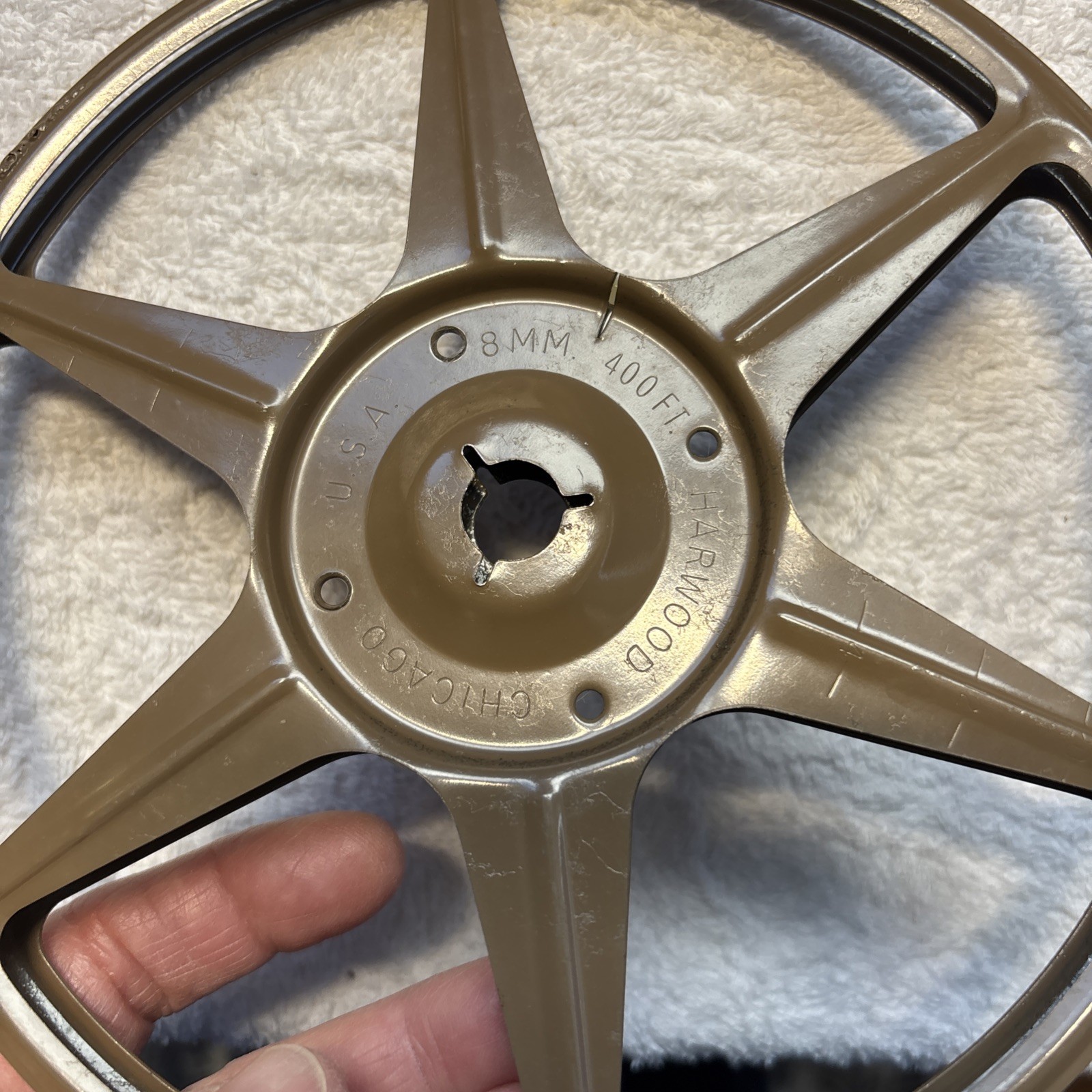 2 Dual 8 Harwood Flip-Top Dual Woodgrain Can with Harwood Reel / Kodak Reel READ