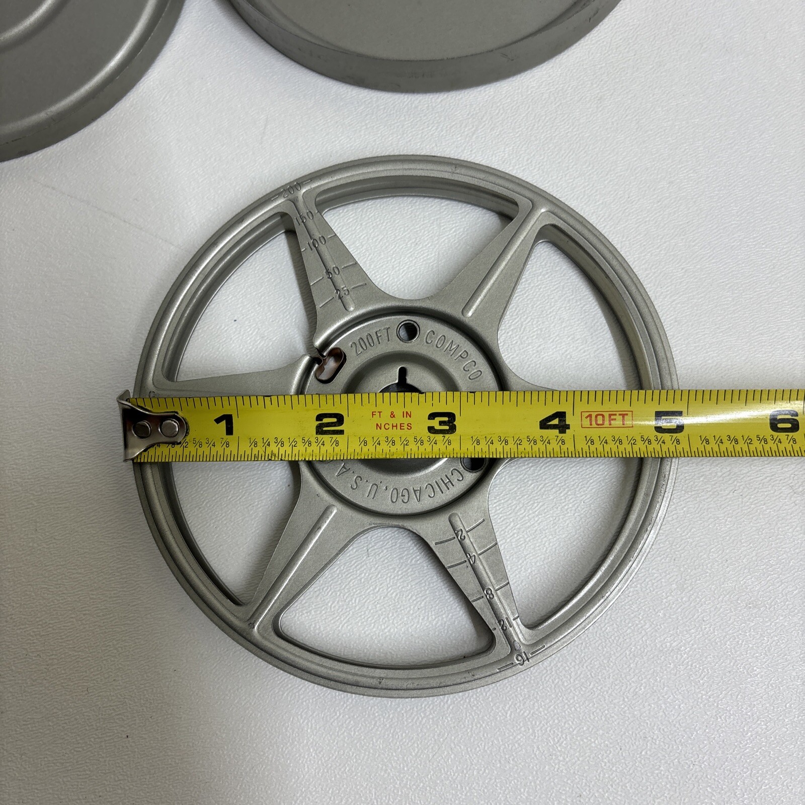 Lot Of 2 – 5″ 8mm Film Reels & Tin Cans – Comp Co & Unbranded Metal