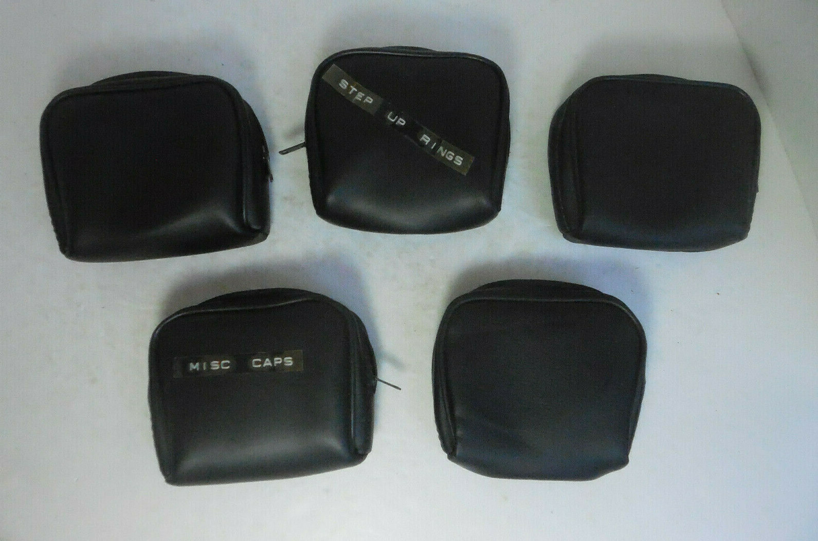 Five Vintage Black Vinyl Rollei 35mm Cases Camera Lens Zippers Working