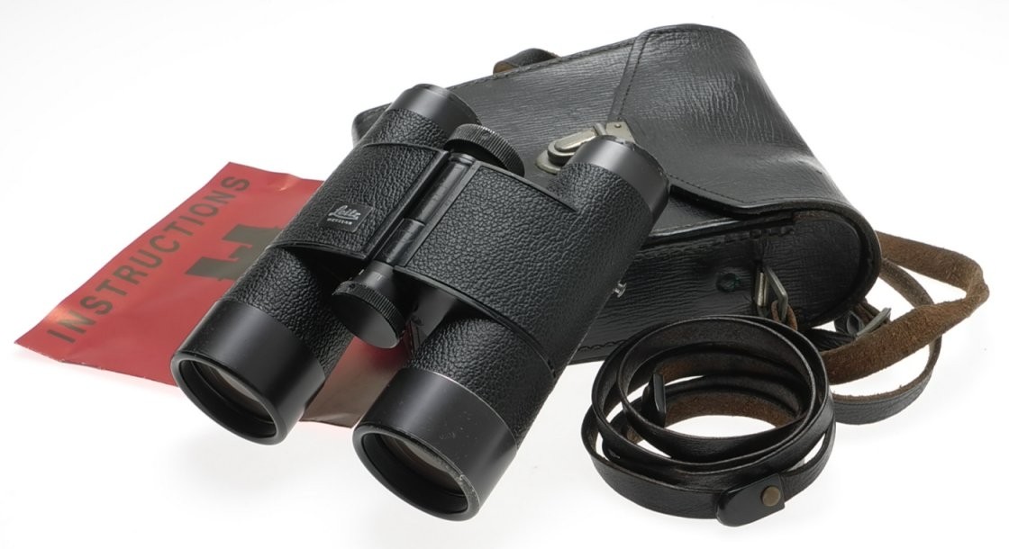 LEICA 7×35 B TRINOVID LEITZ BINOCULARS BLACK CASE STRAPS USED OPTICS 150m/1000