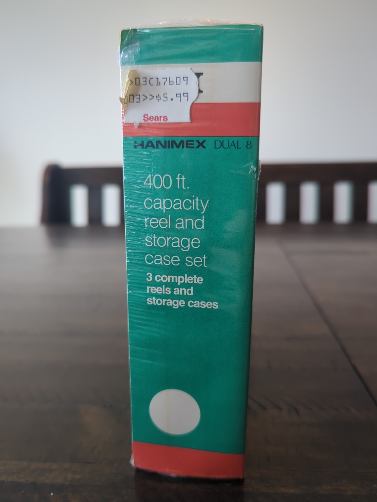 (3) Hanimex Dual 8 400 Ft Reels & Storage Cases – New Old Stock – Sealed – 8mm