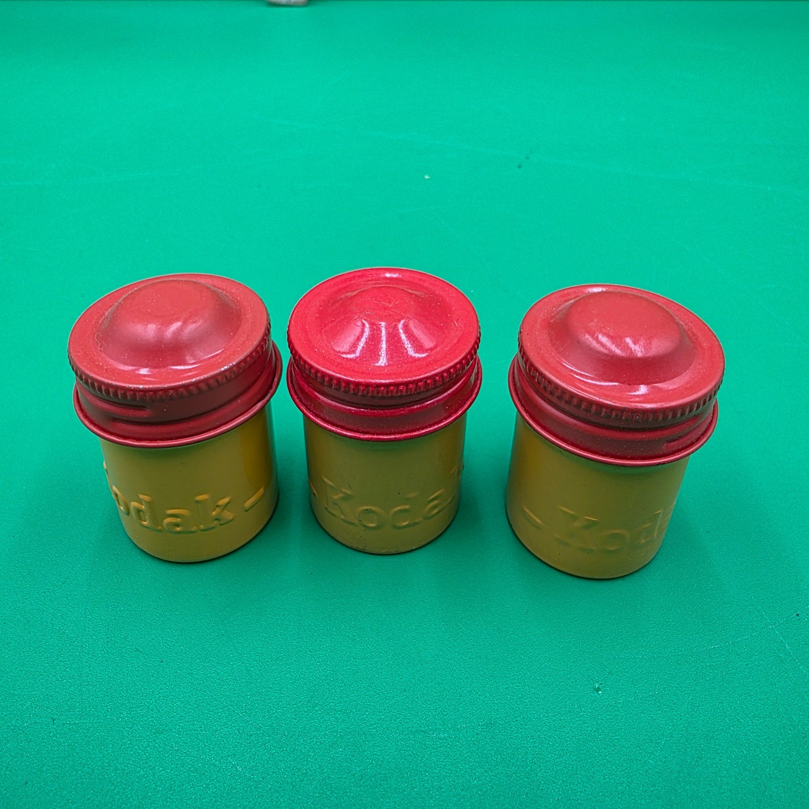Vintage Lot of 3 KODAK Aluminum Film Screw-Top Canisters