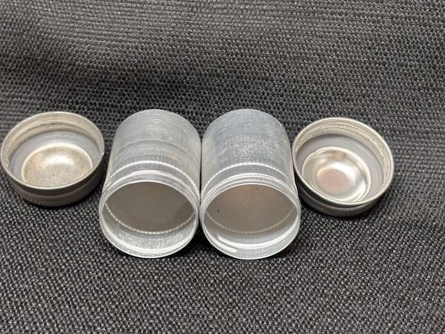 Lot of 2 Vintage 35mm Photographic Film Metal Canisters, Aluminum, Photo