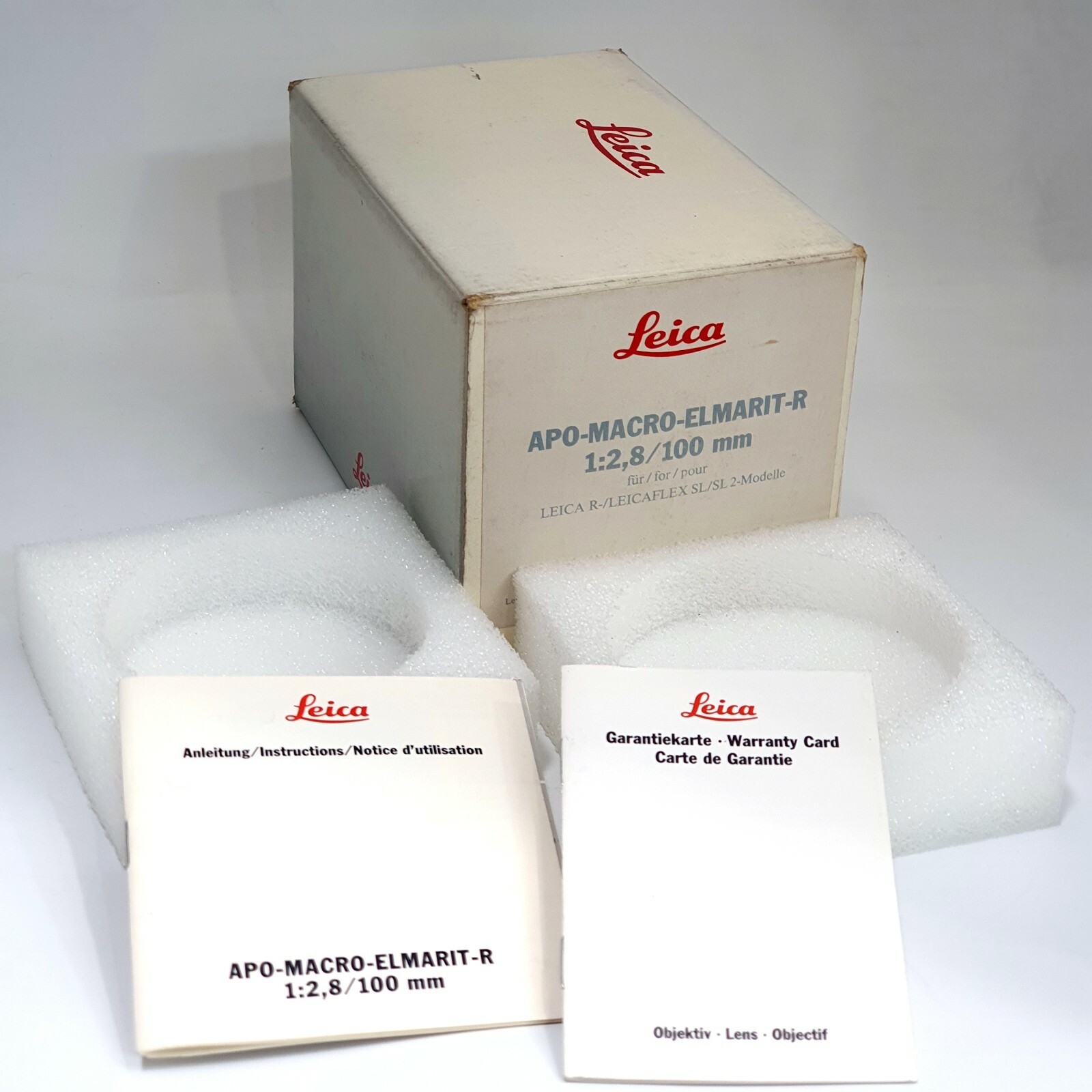 Leica APO-Macro-Elmarit-R 1:2.8 100mm Empty box (No Lens , Only Box)