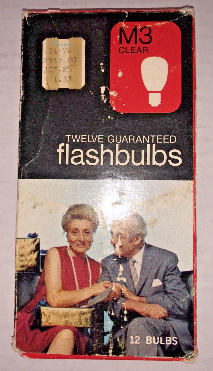 Vintage J.C. Penny M3 Clear Flashbulbs 1 Box – 11 Bulbs – 1 is Missing