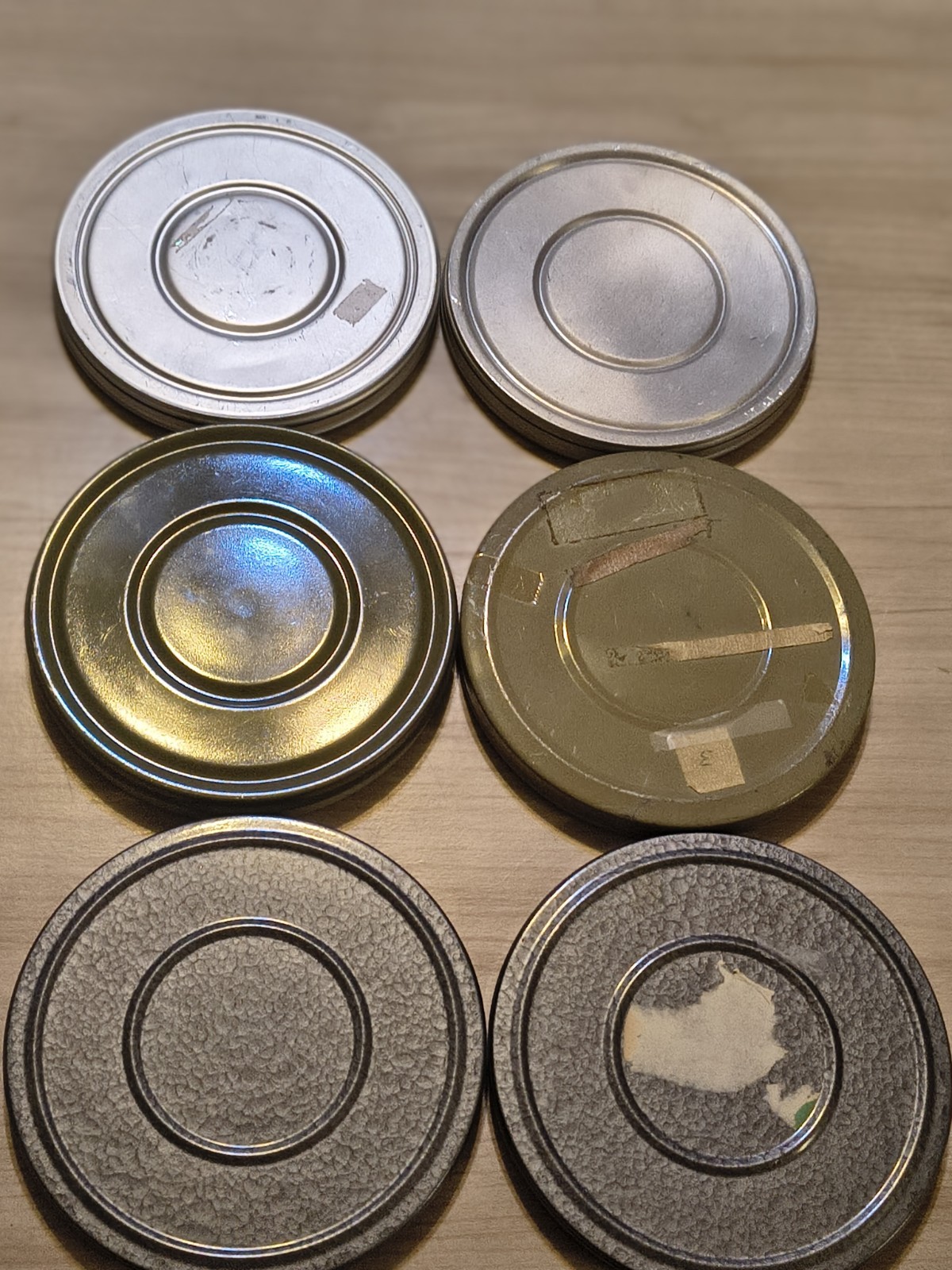 6 Vintage Film Tins & 5 Reels See Pictures For Condition & Wear Needs Cleaning